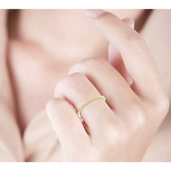 NEW Dainty 14k Gold-Plated Bead Ball Ring, Jewelry, Size‎ 7 - Picture 10 of 16